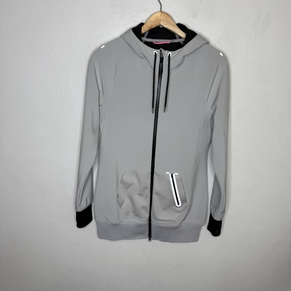 Nike All Time Sphere Hoodie Jacket Gray Thumb Holes Women's Medium